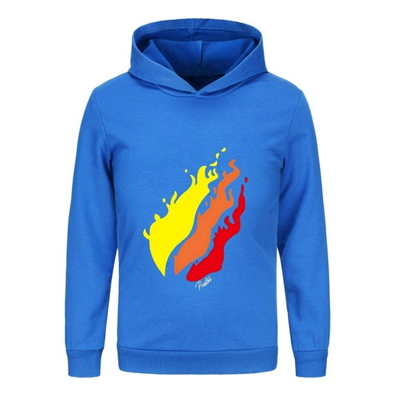 Preston Playz Style Kids Flame Hoodie – Lightweight Pullover Sweatshirt with Fire Print for Boys and Girls Casual Wear