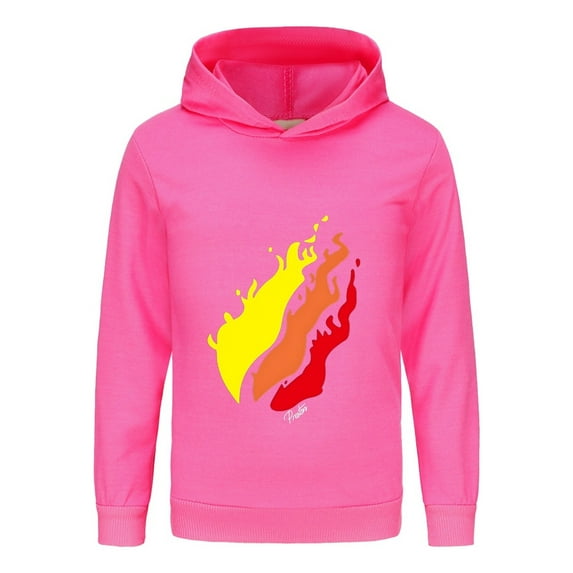 Preston Playz Style Kids Flame Hoodie – Lightweight Pullover Sweatshirt with Fire Print for Boys and Girls Casual Wear