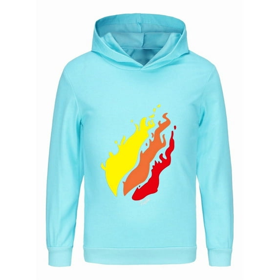 Preston Playz Style Kids Flame Hoodie – Lightweight Pullover Sweatshirt with Fire Print for Boys and Girls Casual Wear
