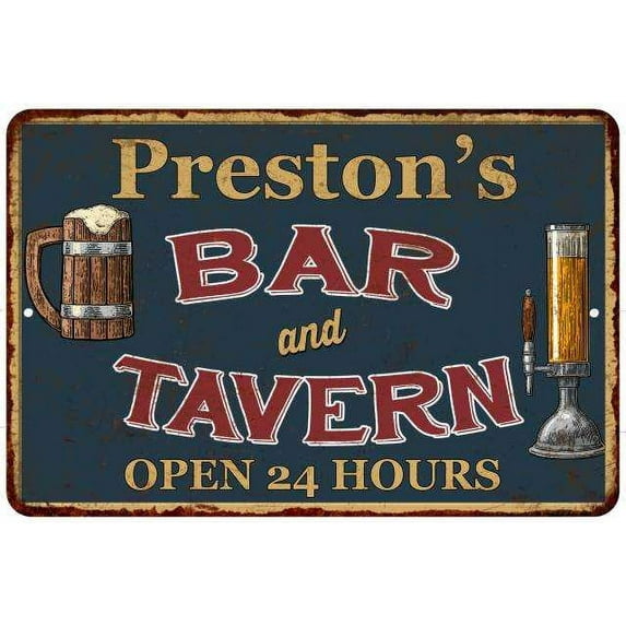 Preston's Green Bar & Tavern Rustic Sign Decor 8x12 108120047738