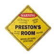 thumbnail image 1 of Preston's Room Sign Vintage Crossing Zone Xing | Indoor/Outdoor Plastic | 17" Tall rustic kids bedroom decor door children's name boy girl, 1 of 3