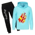 thumbnail image 1 of PrestonPlayz Kids Outfit Flame Hoodie and Jogger Pants Set Game Pullover Sweatshirt Clothing for Boys Girls, 1 of 4