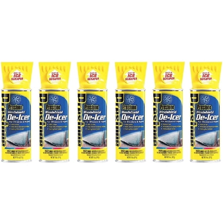 Prestone AS242 Windshield De-Icer - 11 oz. Aerosol, 6 Pack
