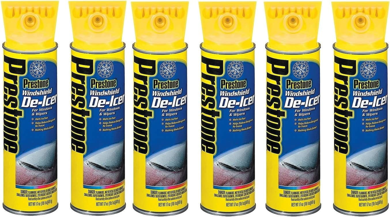 Prestone AS244 Windshield DeIcer 17 oz. Aerosol, 6 Count