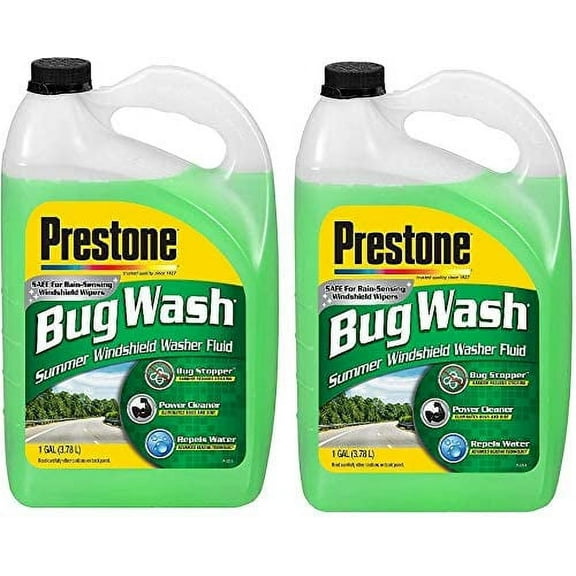 Prestone AS657 Bug Wash Windshield Washer Fluid, 1 Gallon (Pack of 2)