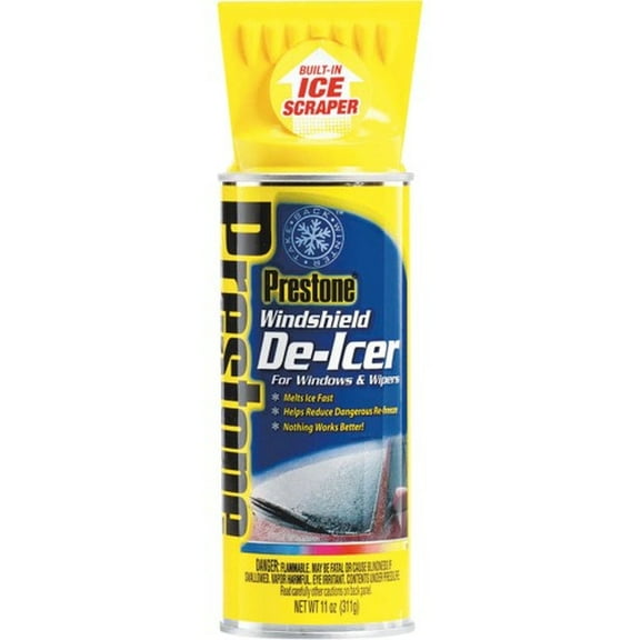 Prestone De-Icer Spray with Scraper 11 oz (Pack of 8)