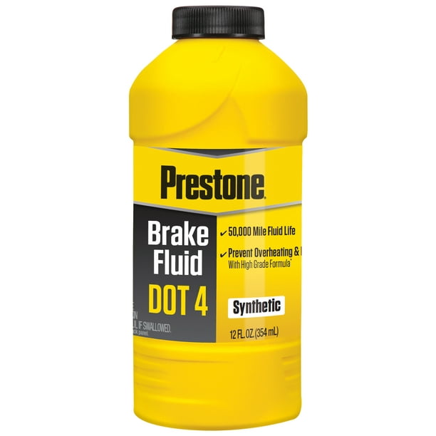 Prestone Dot 4 Brake Fluid 12 fl oz Synthetic, High Grade, 50,000