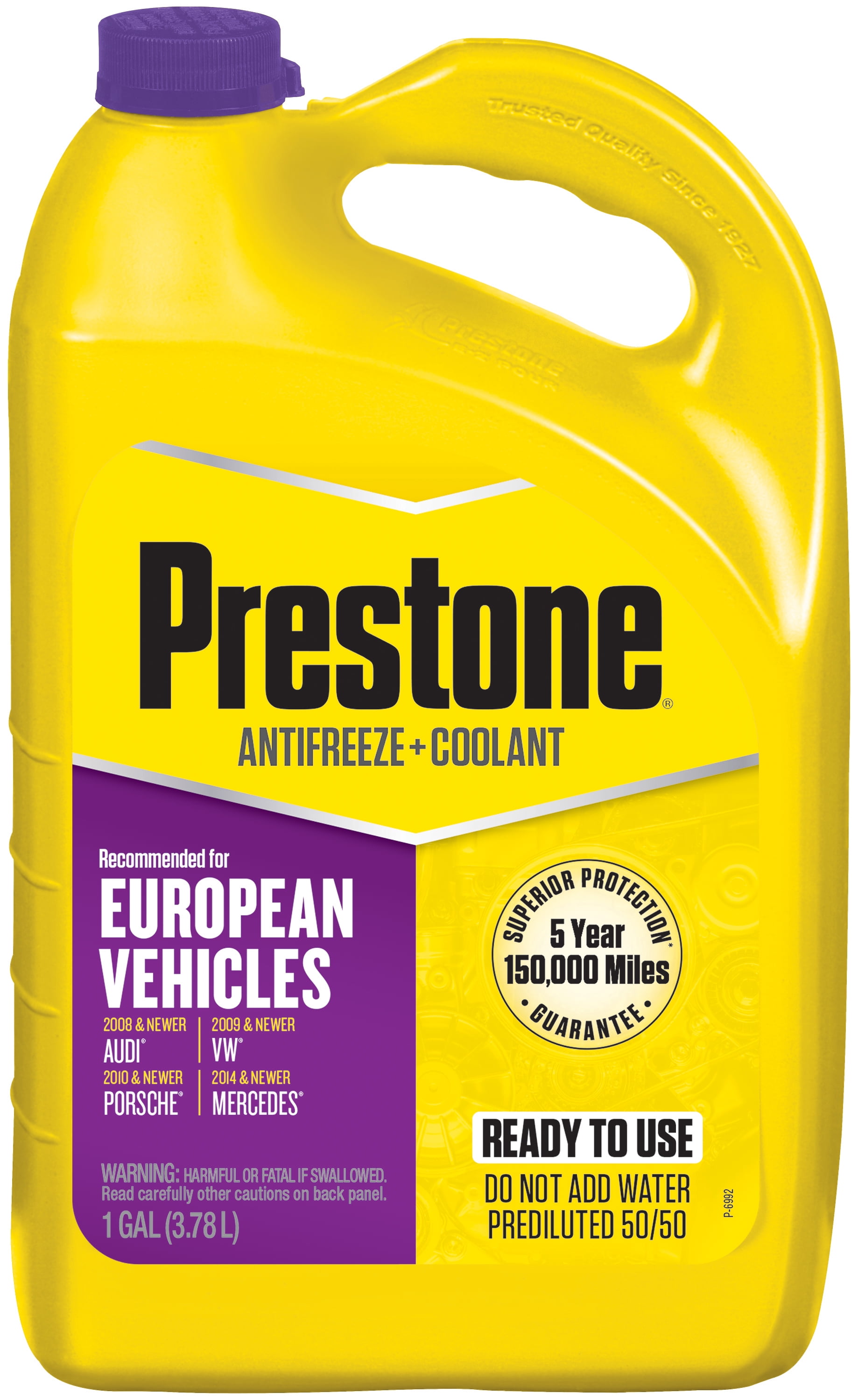 Prestone European Vehicles (Violet) Antifreeze & Coolant 1 gal Ready to Use 50/50