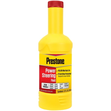 Prestone Asian Vehicles Full Synthetic Power Steering Fluid for Cars and Trucks - 12 oz - 100,000 Miles