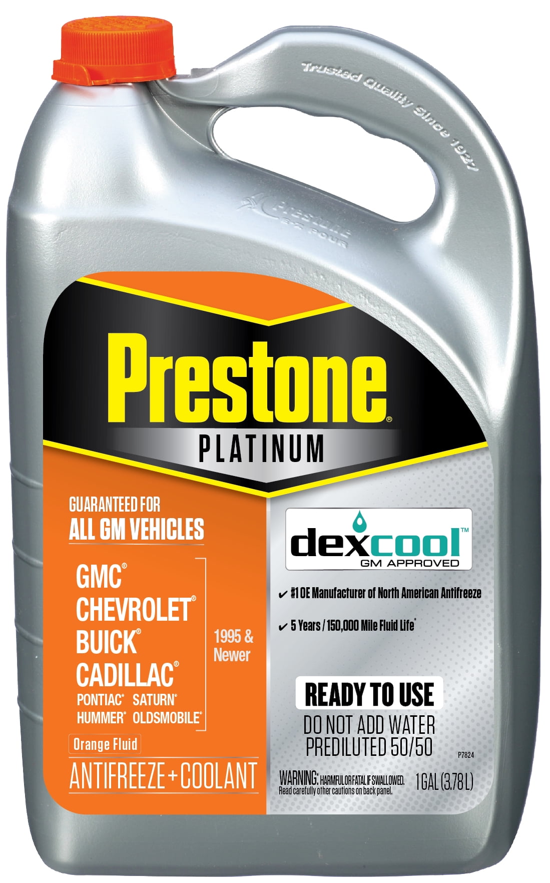 Prestone Platinum DexCool Antifreeze & Coolant,1gal Ready to Use 50/50