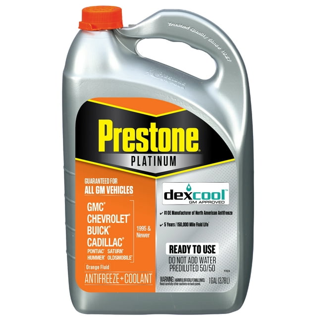 Prestone Platinum DexCool Antifreeze & Coolant,1gal Ready to Use 50/50