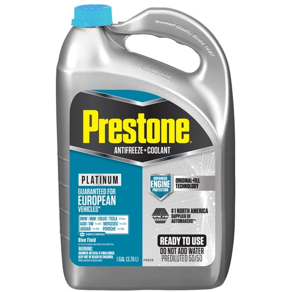 Prestone Platinum Euro Blue Antifreeze + Coolant, RTU, 1 Gallon