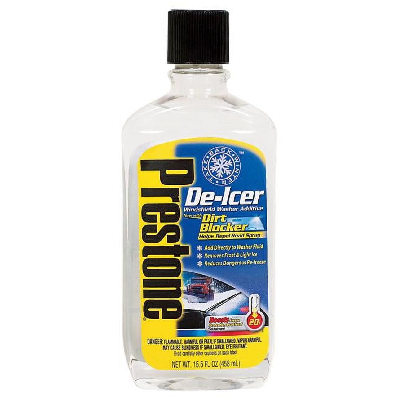 Prestone Washer Fluid Booster De-Icer Windshield Washer Fluid, 15.5 oz