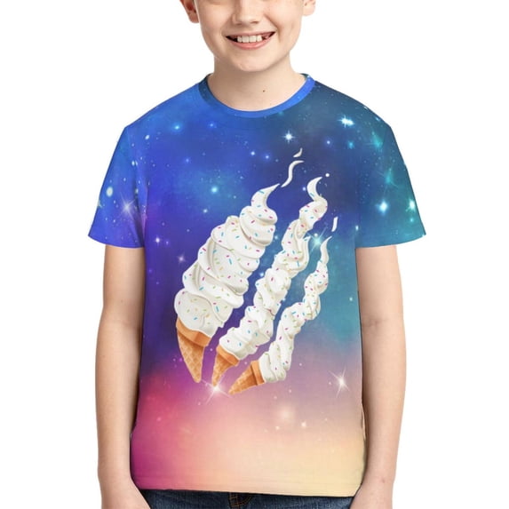 Prestonplayz Ice Cream Boys Girls T Shirt Kids Short Sleeve Crewneck 3d Printed Graphic Shirts For Kids Youth X-Small