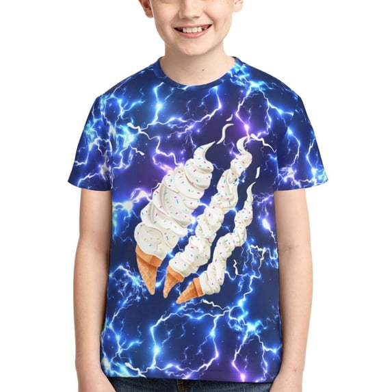 Prestonplayz Ice Cream Boys Girls T Shirt Kids Short Sleeve Crewneck 3d Printed Graphic Shirts For Kids Youth X-Small