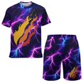 thumbnail image 1 of Prestonplayz Kids Short Sleeve T-Shirt And Mesh Shorts Outfit Set for Boys Girls, 1 of 8