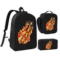 thumbnail image 1 of Prestonplayz Pizza Backpack Set, 3 Piece Backpack Set With Lunch Box Pen Box , High Capacity Bookbag Lunch Bag Pencil Case Workplace Travel, 1 of 8