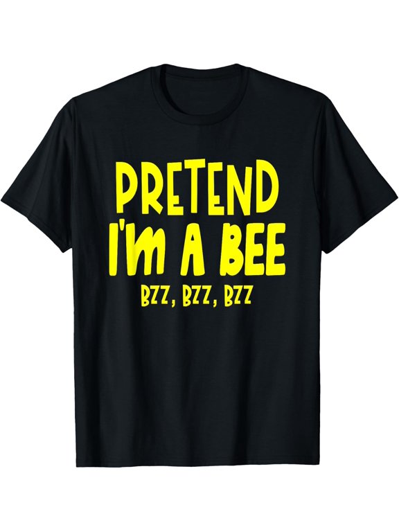 Pretend Bee Shirt - Lazy Halloween Bee Yellow Black Costume T-Shirt- Classic Holiday Bestsellers This is my halloween costume shirt Unisex 100% Cotton T-Shirt Breathable Casual Everyday Wear Affordab