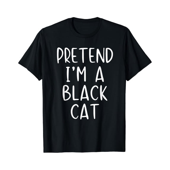 Pretend Black Cat Costume Halloween Lazy Easy T-Shirt - Walmart.com