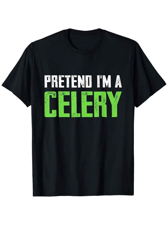 Pretend I'm A Celery Funny Halloween Matching Costume T-Shirt220g Pure Cotton T-Shirt For A Soft, Structured Feel. Featuring A Unisex Fit Suitable For Both Men Clothing And Ropa De Hombre, It's Perfe