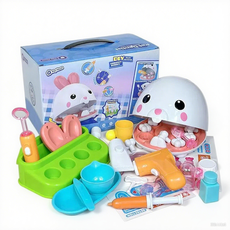 Pretend Dentist Play Set for Kids, 31 Pieces Dress-up & Pretend Play Set with Dental Accessories for Toddlers Ages 3+ Christmas Birthday Gifts