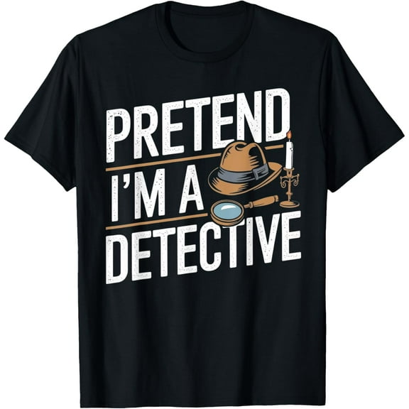 Pretend I'm A Detective Funny Lazy Halloween Costume T-Shirt