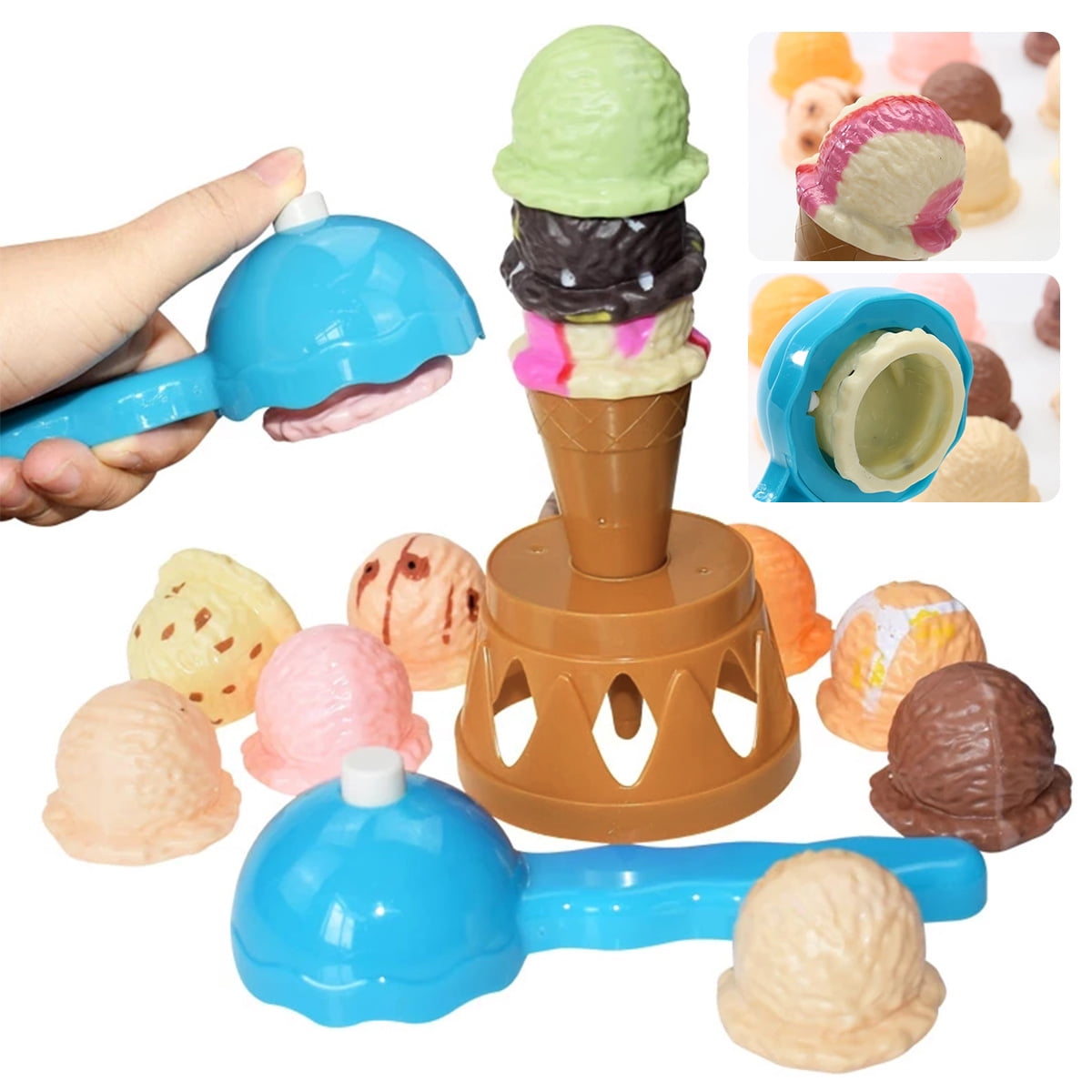  Melissa & Doug Wooden Scoop and Serve Ice Cream Counter (28  pcs) - Play Food and Accessories - Pretend Food Toys, Ice Cream Shop Toys  For Kids Ages 3+