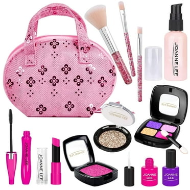 Syenll Pretend Makeup Kit for Girls, 12 Pcs Washable Fake Makeup Set with Cosmetic Bag for 3, 4, 5, 6, 7, 8 Year Old Girls Birthday Gifts