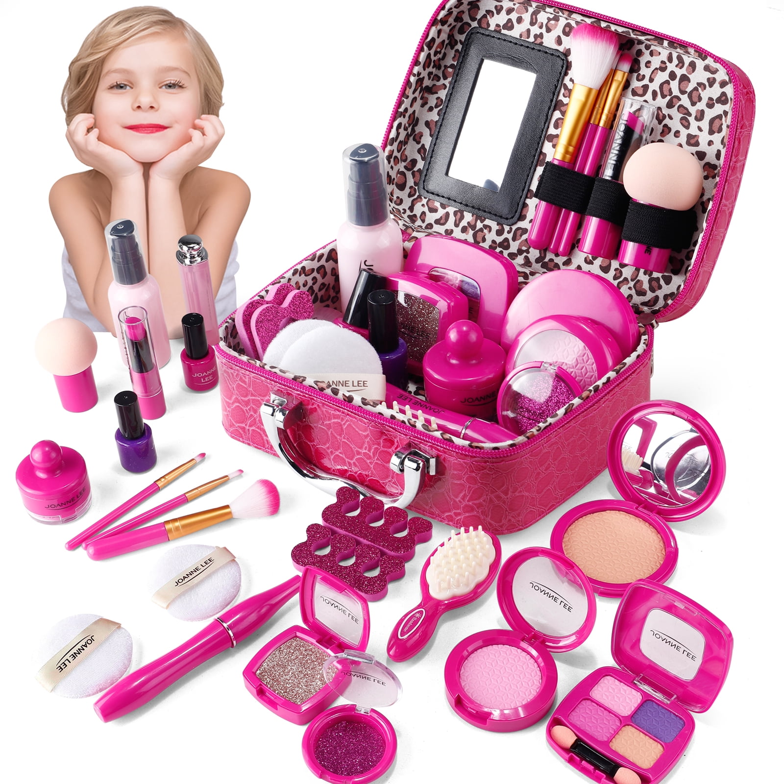 Pretend Makeup Kit for Girls, Kids Pretend Play Makeup Set - with ...