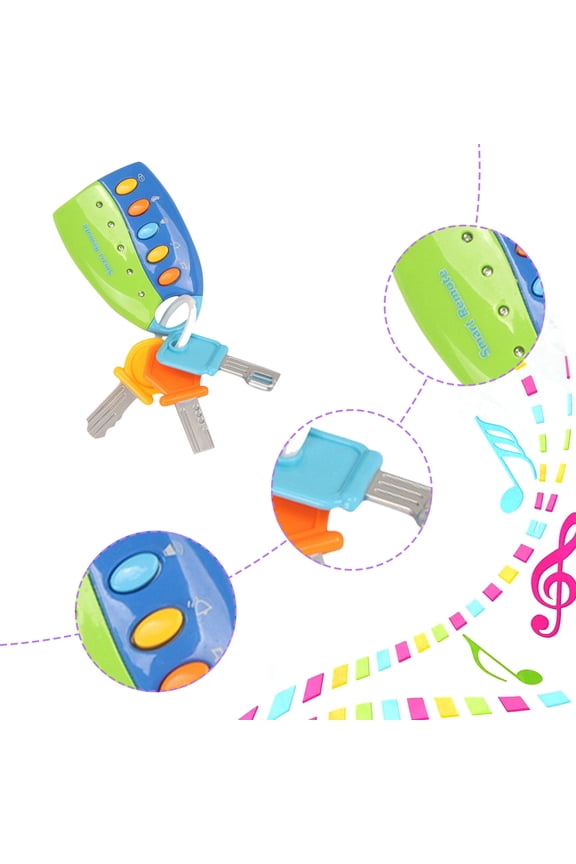 Pretend Play Car Key Toy with Music and Light Simulated Remote Keychain for Role Play and Sensory Engagement