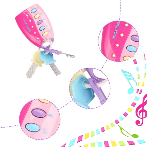 Pretend Play Car Key Toy with Music and Light Simulated Remote Keychain for Role Play and Sensory Engagement