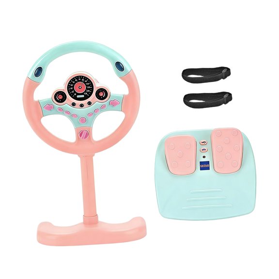 Engaging Rear Seat Car Toy Steering Wheel With Simulated Engine Sounds And Compact Design