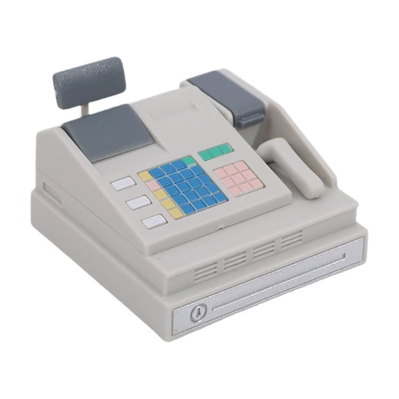 Pretend Play Cashier Machine Miniature Furniture Toy For Doll House Children Interactive Learning Role Play Scene Decors