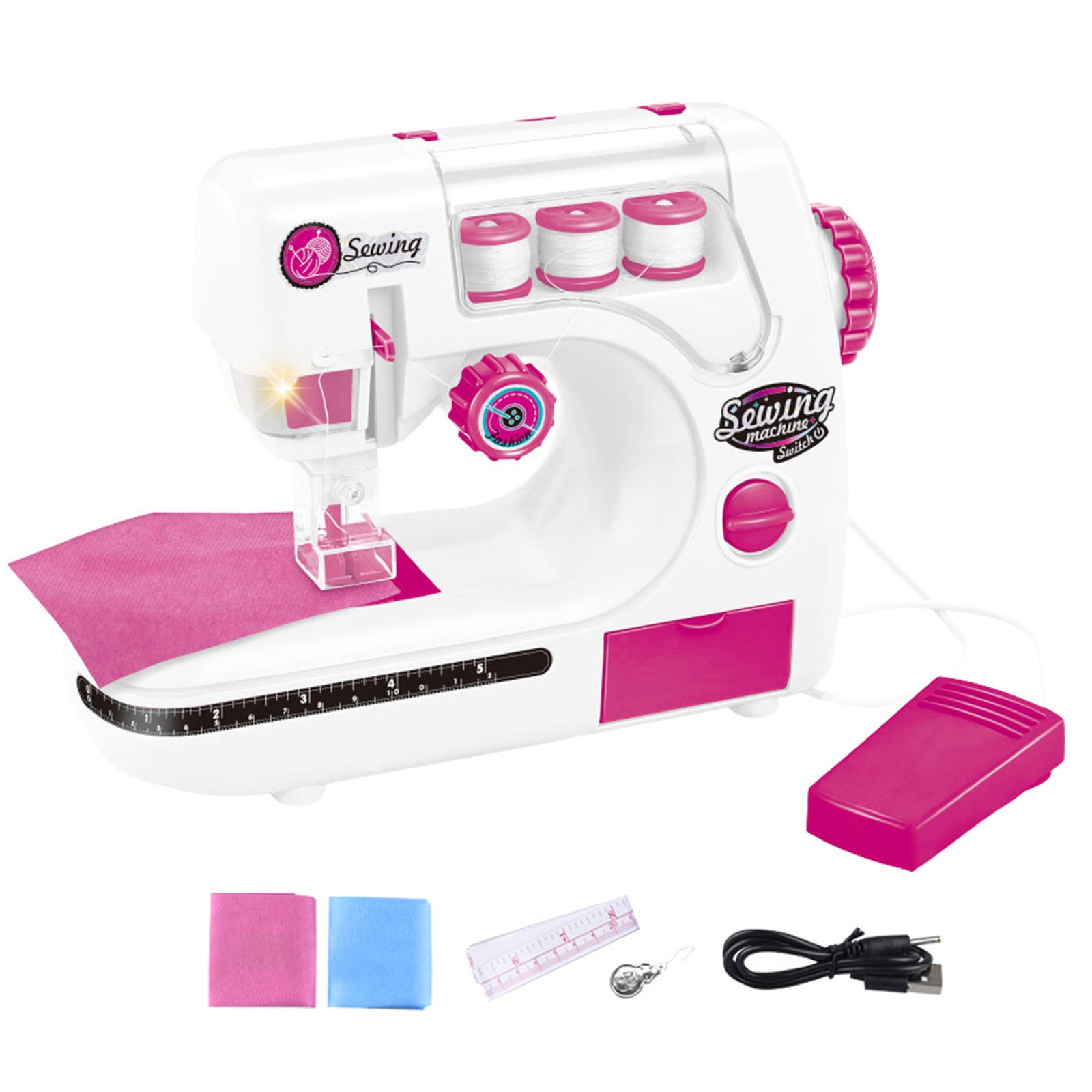 Pretend Play Electric Sewing Machine Toy For Children Realistic Design Safe Plastic Hands On Creative Learning