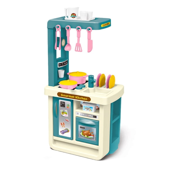 Pretend Play Kitchen Cooking Station for Kids, Interactive Chef Role Play Toy, Christmas Birthday Holiday Gift, Educational Fine Motor Learning Toy for Toddler Boys Girls Ages 3+