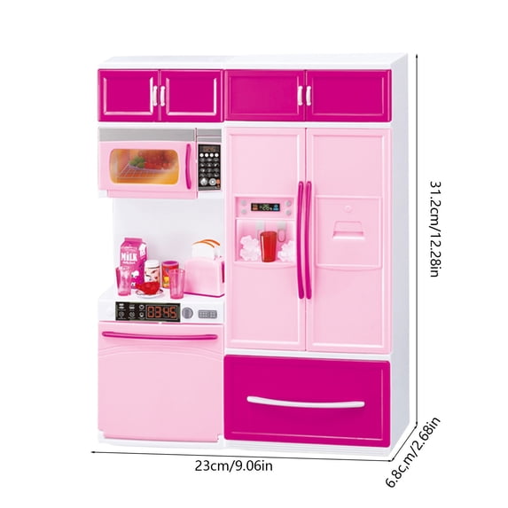 Pretend Play Kitchen Playset for Kids, Mini Realistic Cooking Role Play Toy with Lights & Sounds, Top Christmas Birthday Holiday Gift, Educational Learning Toy for Toddler Girls Boys Ages 3+