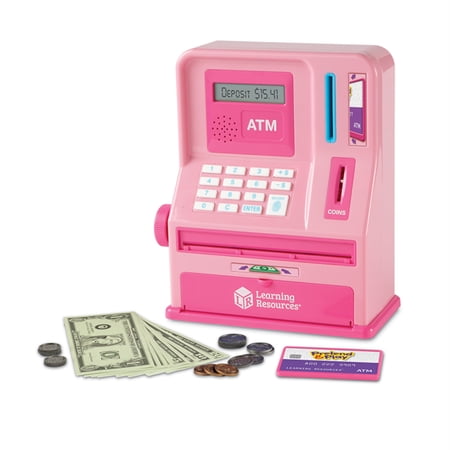 Learning Resources Teaching ATM Bank, Pink - Toddler Educational Toy for Money Skills, Ages 3+