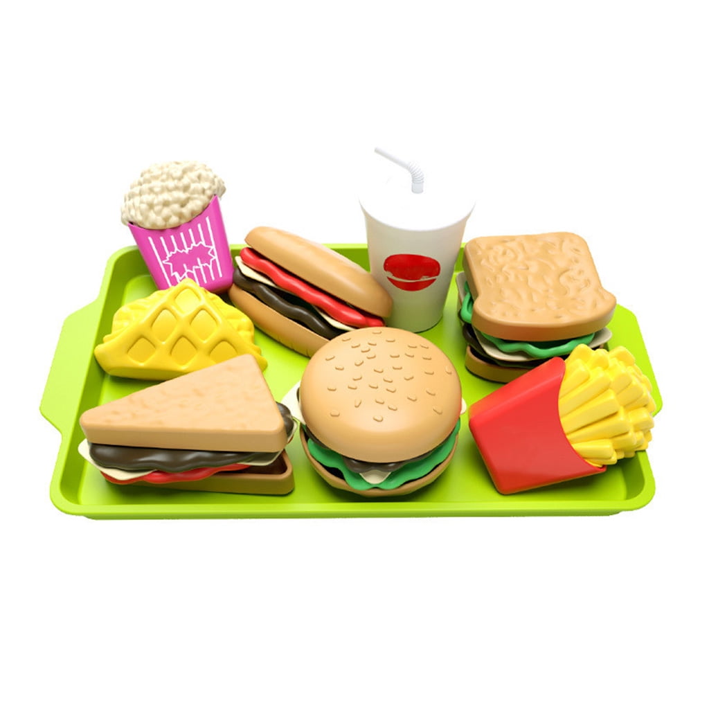 Children's Pretend Play Toy Set With Modeling Of Burger, Pizza, Steak,  Puzzles, Simulated Food, Desserts, Kitchen Toys, Birthday Gift For Girls  And Boys Aged 3 To 6 Years Old