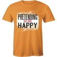 thumbnail image 1 of Pretending To Be Happy Men's Short Sleeve Sad Mood Valentines Day T-Shirt, 1 of 4