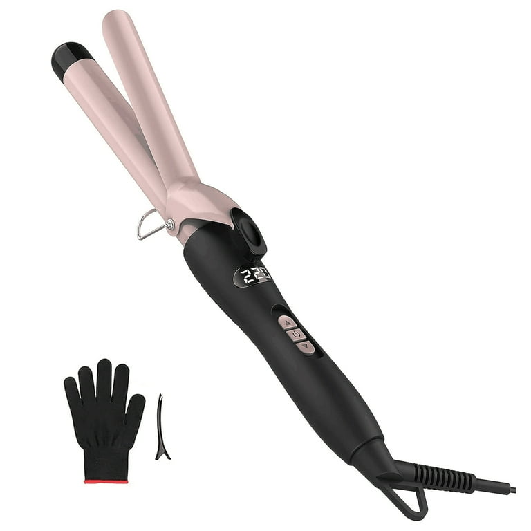 Pretfy Curling Iron 1 Inch Professional Hair Culer with Tourmaline Ceramic Coating 140 430 for All Types Hair Rose Gold