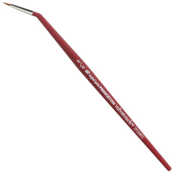 Preton Brush 3950MTS-3-0 Tight Spotter Short Handle Velvetouch Mixed Media Brushes - Size 3-0