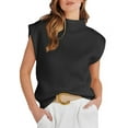 thumbnail image 1 of Prettady Women'S Mock Neck Sleeveless Sweater Vest Casual Cap Sleeve Knit Pullover Tank Tops 2025 Spring Summer Clothes Black S, 1 of 6