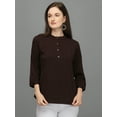 thumbnail image 1 of Prettify Women Straight Regular 3/4th Sleeve Casual Female Brown Western Top, 1 of 5