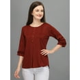 thumbnail image 1 of Prettify Women Straight Regular 3/4th Sleeve Casual Female Red Western Top, 1 of 5