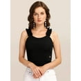 thumbnail image 1 of Prettify Women's Straight Regular Black Sleeveless Round Neck Western Top - X-Small, 1 of 5
