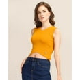 thumbnail image 1 of Prettify Women's Straight Regular Yellow Sleeveless V-Neck Western Top - Large, 1 of 6