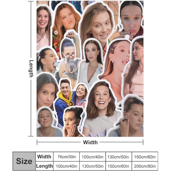 Pretty #1 Millie Bobby Brown Blanket Super Soft Throw Blanket Silky Flannel Lightweight for Sofa, Bed Blanket All Season Use 50"*60"（130 * 150cm）