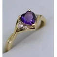 thumbnail image 1 of Pretty 2.00Ct Heart Cut Simulated Amethyst Women's Wedding Ring 14k Yellow Gold Plated Silver, 1 of 5