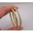 thumbnail image 1 of Pretty 2.50ct Round Lab Created Diamond Hoop Earrings 14K Two Tone Gold Plated, 1 of 2