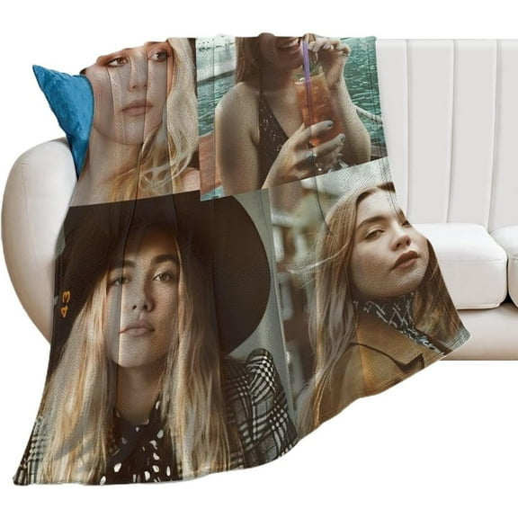 Pretty #7 Florence Pugh Blanket Ultra Soft Flannel Fleece Blanket Stylish Bedroom Living Room Sofa Warm Blanket All Season Use 30"*40"（76 * 100cm）